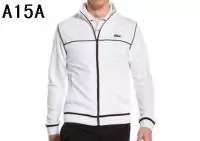 pas cher lacoste veste mode hommes 2019U fermeture eclair col haut a15a blanc